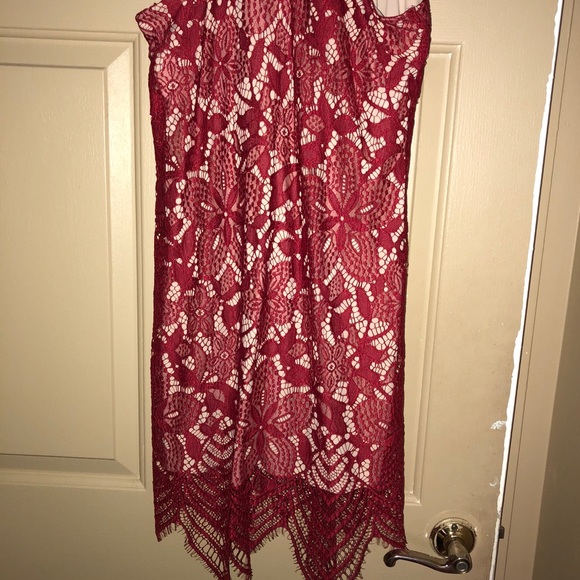 Express Lace Floral Contrast Sheath Dress Small - Picture 6 of 6